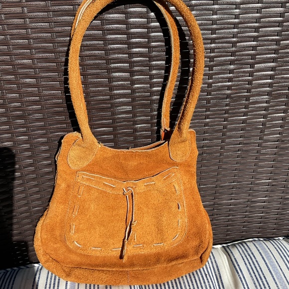 Vintage Thom McAn Tan Suede Women's Bag - Picture 1 of 5